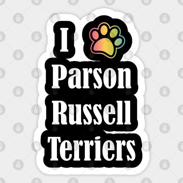 I Heart Parson Russell Terriers | I Love Parson Russell Terriers Sticker by jverdi28